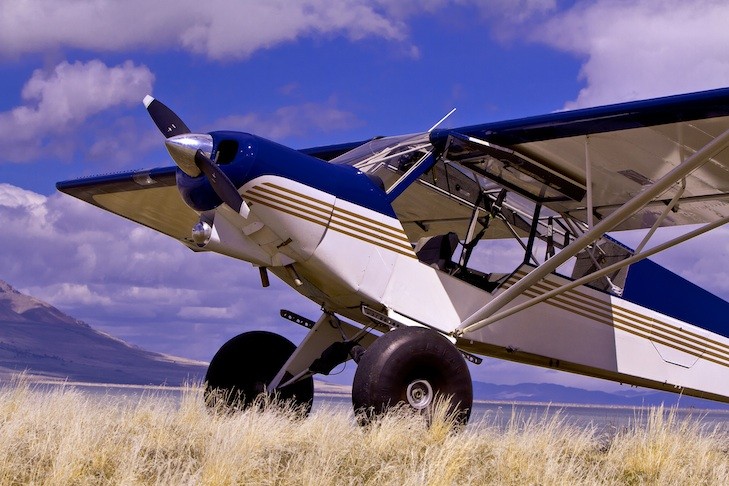 The Super Cub at a backcountry airstrip.