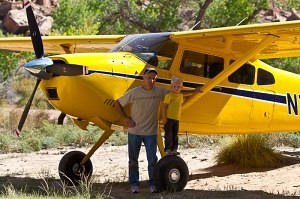 Disciples of Flight founder Jim Hoddenbach and grandson at Mexican Mountain airstrip - Tailwheel Part 2