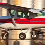 Cessna 150 in flight