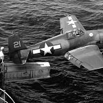 F6F Grumman Hellcat prepares for catapult launch from carrier - 271 Days of Combat