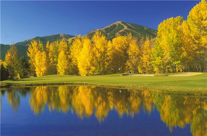 Golf-Trail Creek Hole 9 Fall Sun Valley Resort - Fly to the Perfect Recreation Destination