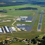Aerial view of Gillespie County Airport, near Fredericksburg TX.