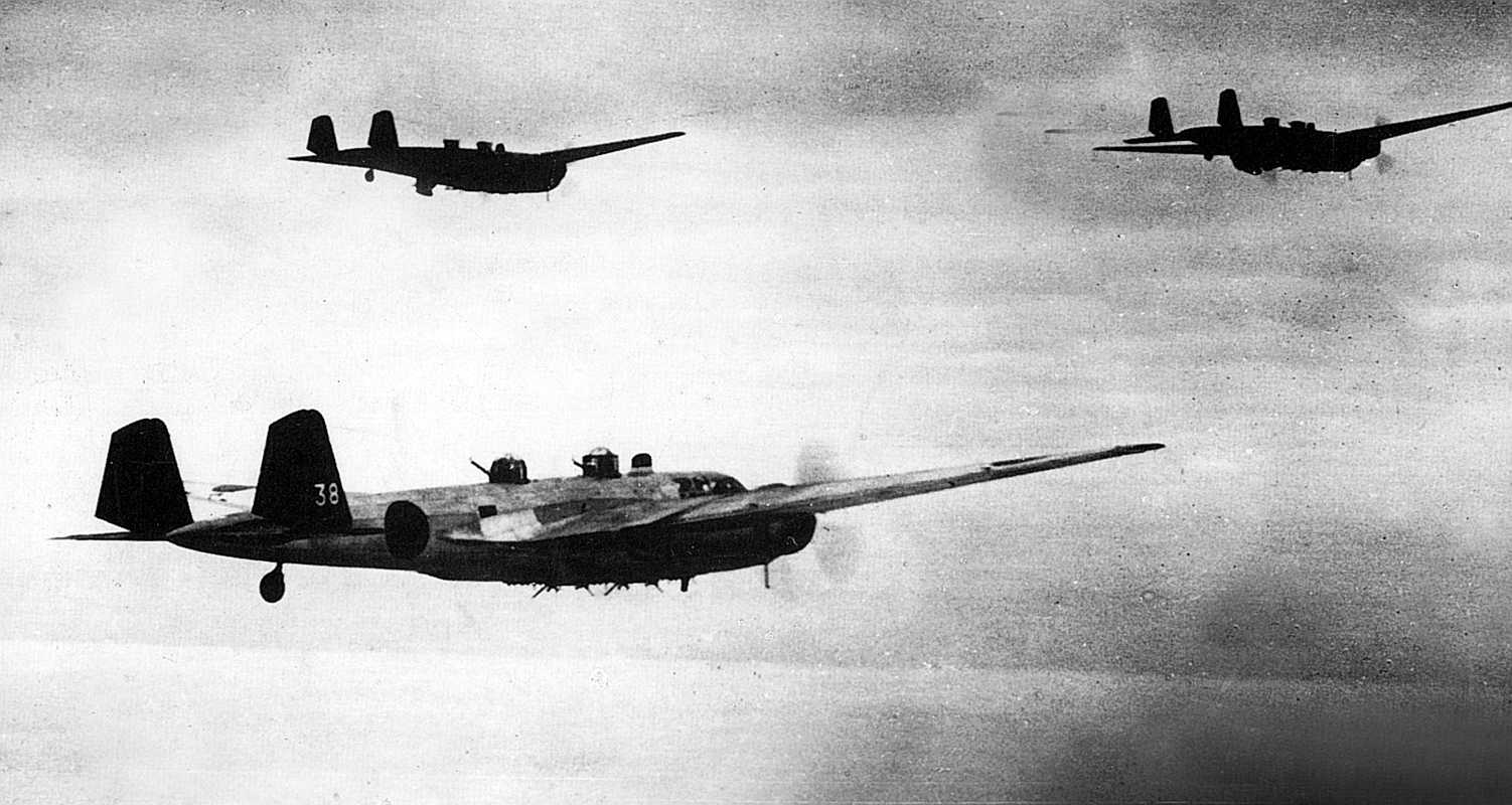 Japanese Navy Mitsubishi G3M1 bombers, used during World War 2.