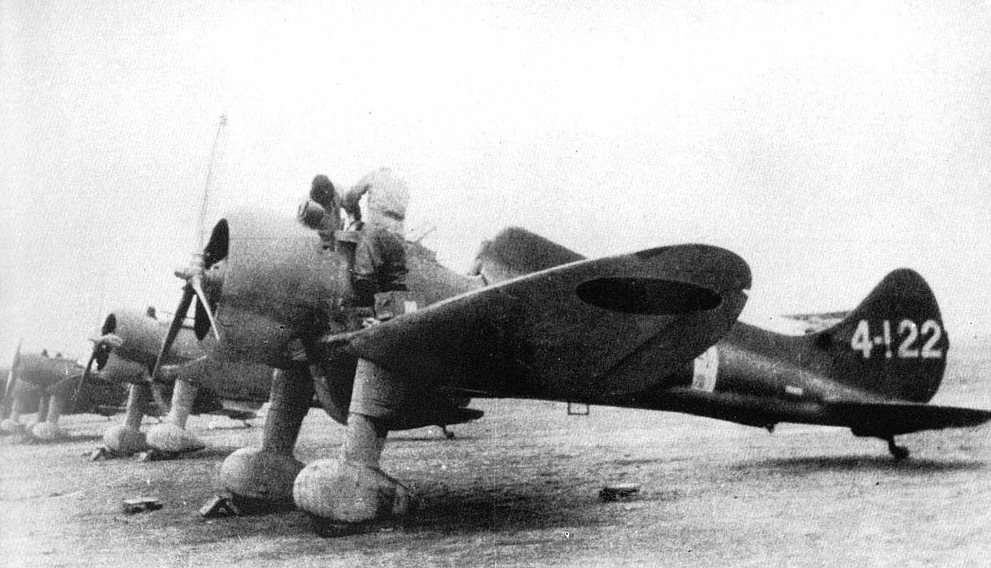 Japanese Navy Mitsubishi A5M2 fighter, used during World War 2.