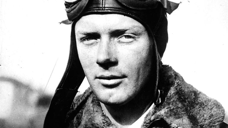 Charles Lindbergh just before his famous transatlantic flight in the Spirit of St. Louis.