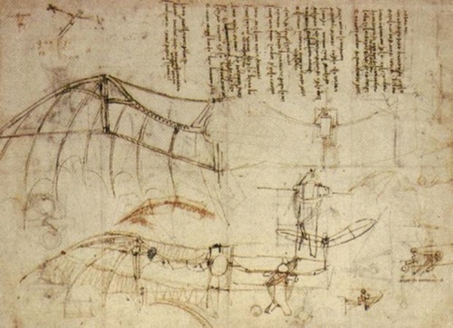 Design for one of da Vinci's flying machines. - Learn How to Fly an Airplane