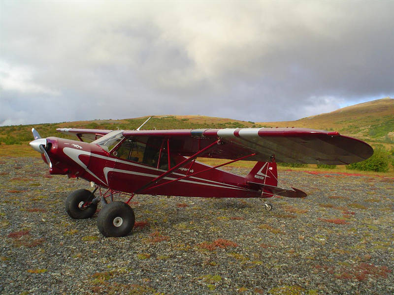 A Piper PA-18 Super Cub in the backcountry