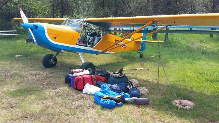 Kitfox airplane out camping