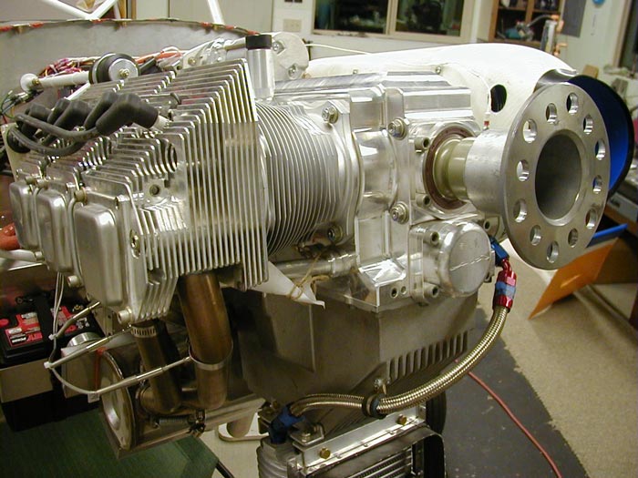 Kitfox airplane engine as it's being built