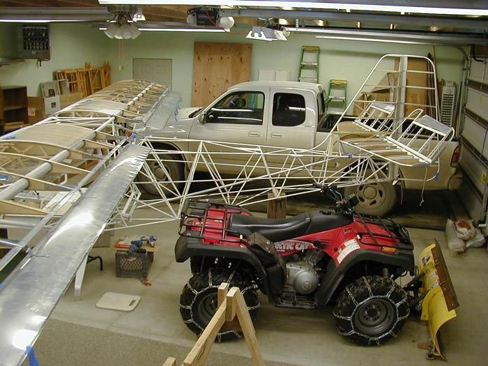 The airframe of a Kitfox being built