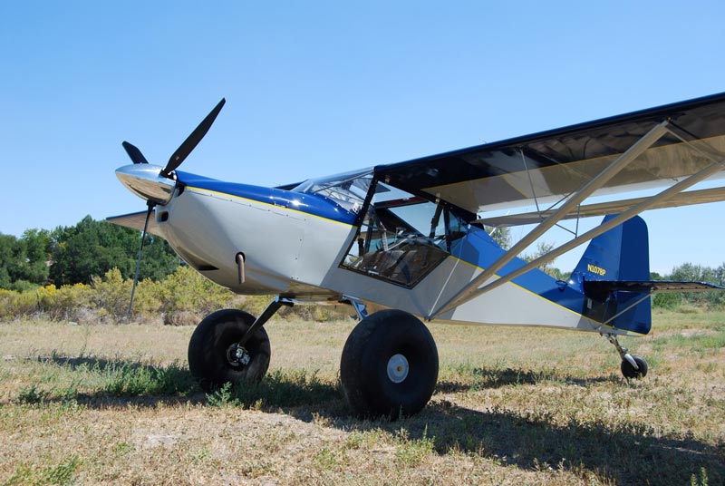 Kitfox airplane on a grass airstrip