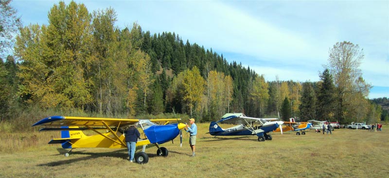 Kitfox airplanes at backcountry airstrip