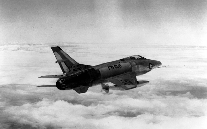 F-100 Supre Sabre in flight