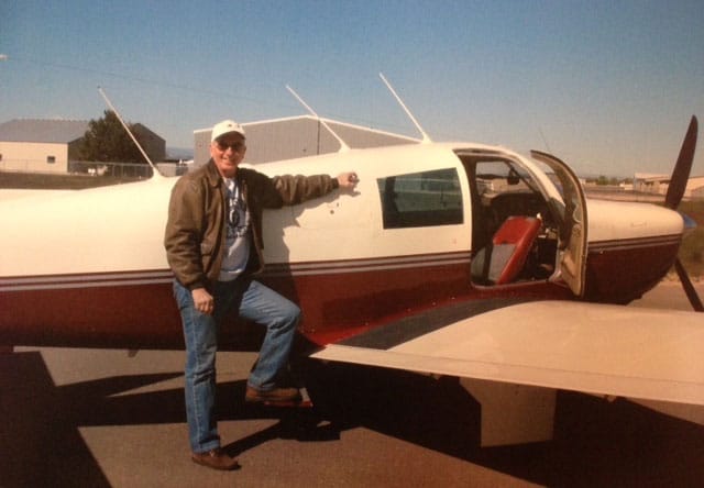 Pilot and lawyer Don Lojkek with his Mooney M20 airplane