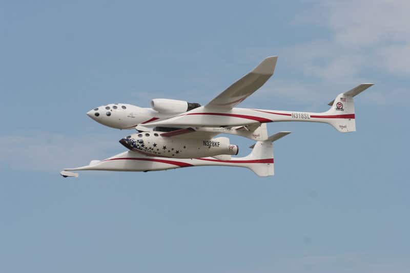 Proteus carrying SpaceShipOne in flight