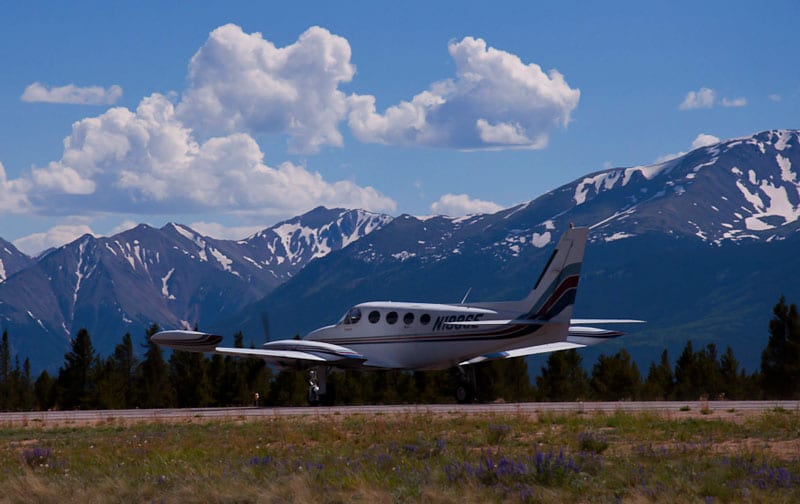 Cessna 340 on a mountain airport runway