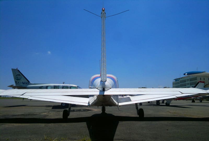 Piper PA-28 at an aviation school in Kenya