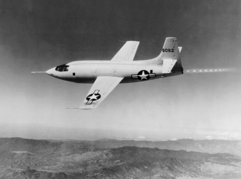 The Bell X-1 Rocket flying, an important part of aviation history