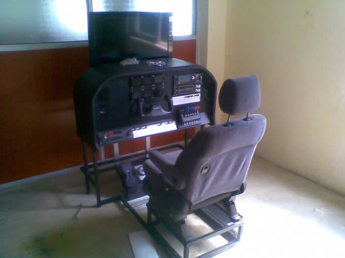 Hand built flight simulator used for flight training in Kenya