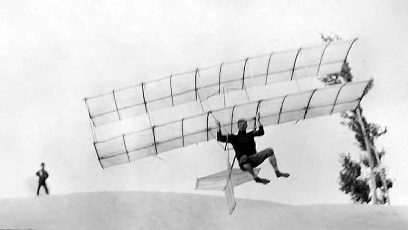 The Chanute-Herring Biplane glider in flight
