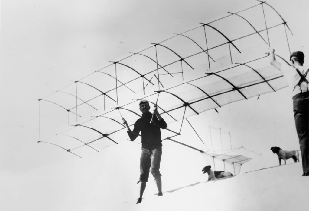 The Chanute-Herring Biplane glider, developed by Octave Chanute and Augustus Herring