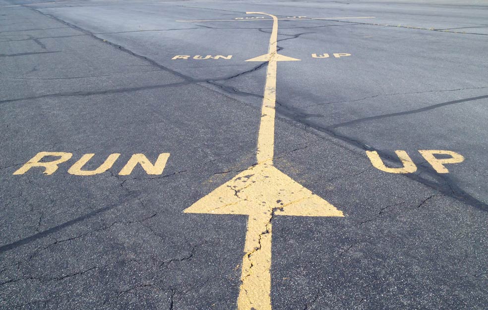 The run up area markers at a GA airport - FAA's New Airman Certification Standards Now In Effect