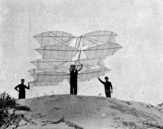 The multi-wing glider tested by Octave Chanute and Augustus Herring