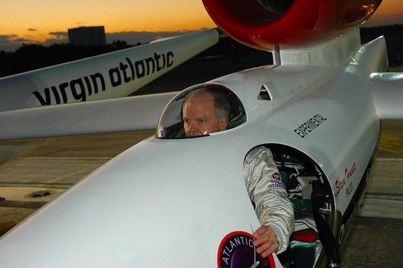 Steve Fossett in the cockpit of the GlobalFlyer
