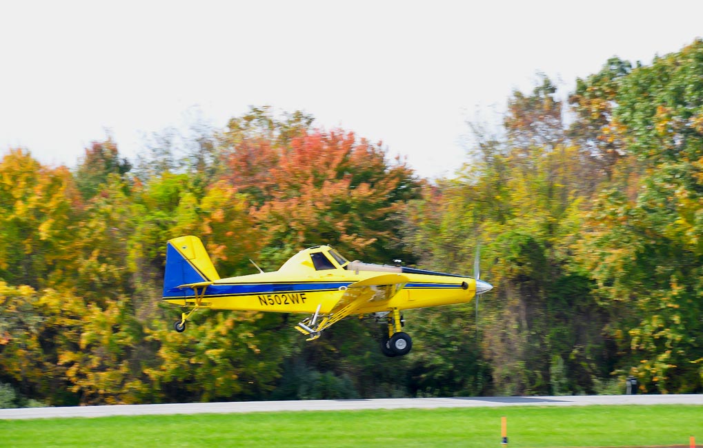 An ag plane coming in for a landing - Aviation Education And Career Expo To Award Scholarships