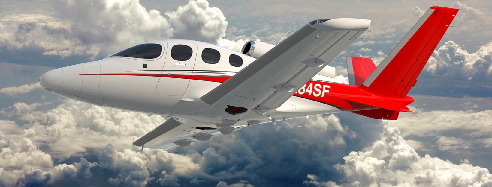 The Cirrus Vision SF50 Jet in flight