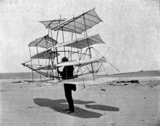 Redesigned multi-wing glider tested by Octave Chanute and Augustus Herring