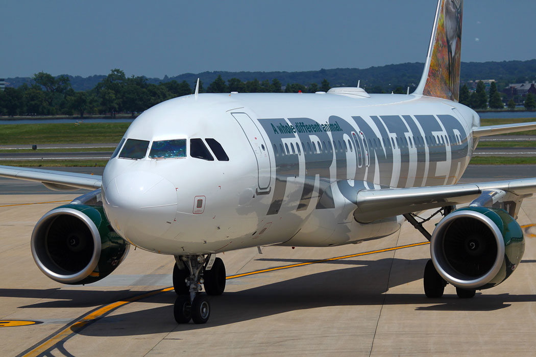 Frontier Airlines Airbus on the runway - Frontier Airlines Pilots File Grievance for Overdue Payment