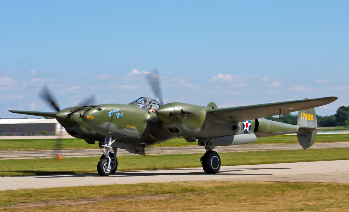 Restored P-38 Lightning Glacier Girl, part of The Lost Squadron