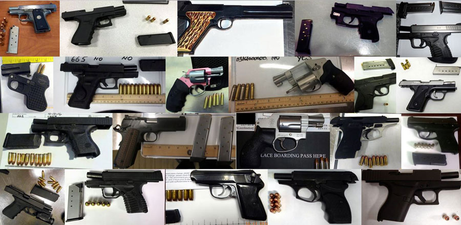 TSA Confiscated Items for October 2016, handguns