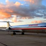 American Airlines flight on the ground at an airport - DOT fines American Airlines for Excessive Tarmac Delays