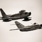 A MiG and F-86 Sabre in flight - Korea Files 5: 4 F-86s Against 70 MiGs in a Dogfight