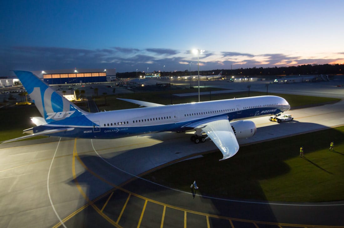 Boeing 787-10 Dreamliner at the company's South Carolina facility
