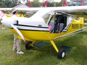 The Rans S-7S Courier with it's doors open.