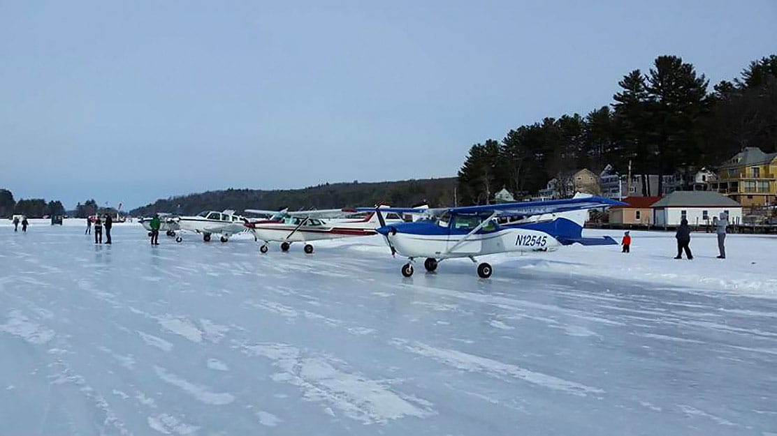 ice airstrip on alton bay