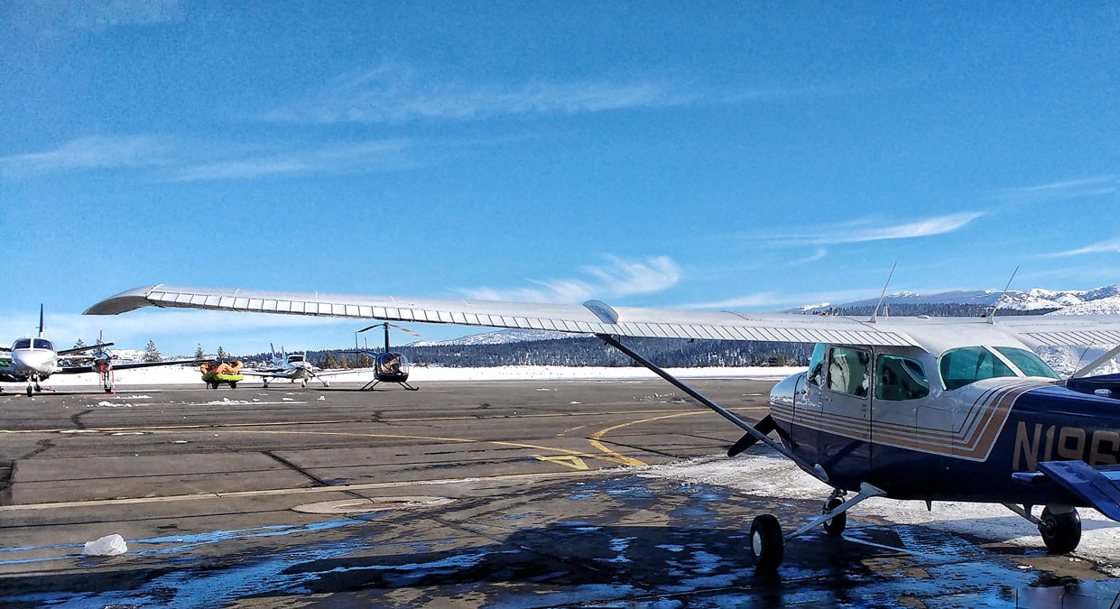 The Cessna 172 Skyhawk after a student pilot made her unassisted first landing