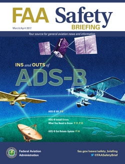 Copy of the cover of the March-April 2017 FAA Safety Briefing