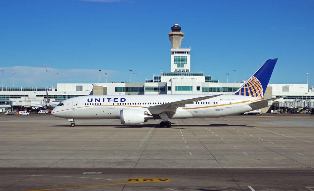 United 787 Airliner at Denver International Airport - FAA Announces Dates For Public Denver Metroplex Project Meetings