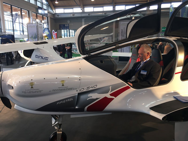 EASA Certification Head Trevor Woods checking out the Pipistrel Panthera at 2017 AERO