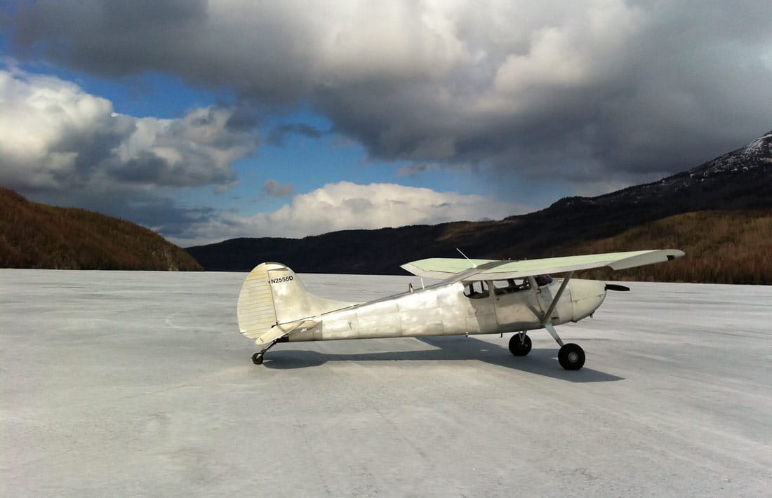 Cessna 170 at one of many Alaska backcountry airstrips