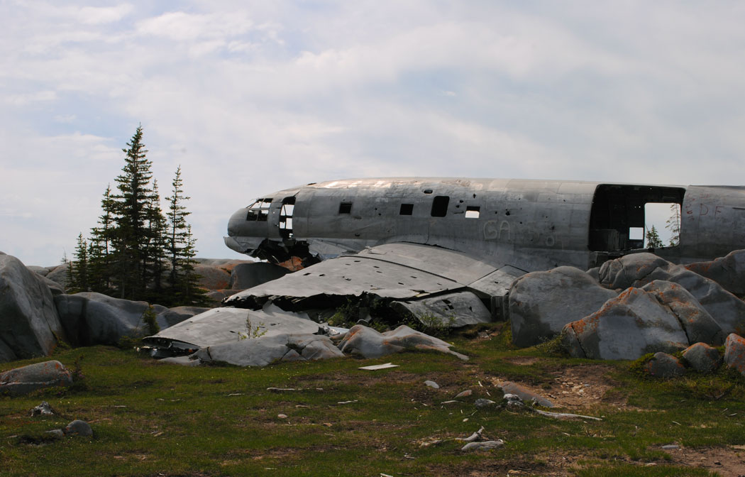A wrecked Curtiss C-46, documented by aviation archaeology hobbyists