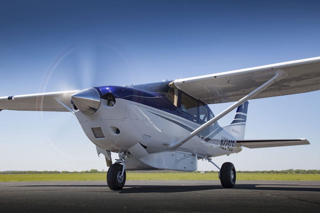 A Cessna 206 Turbo Stationair, equipped with a Lycoming TIO-540-AJ1A reciprocating engine, the subject of FAA AD 2017-11-10