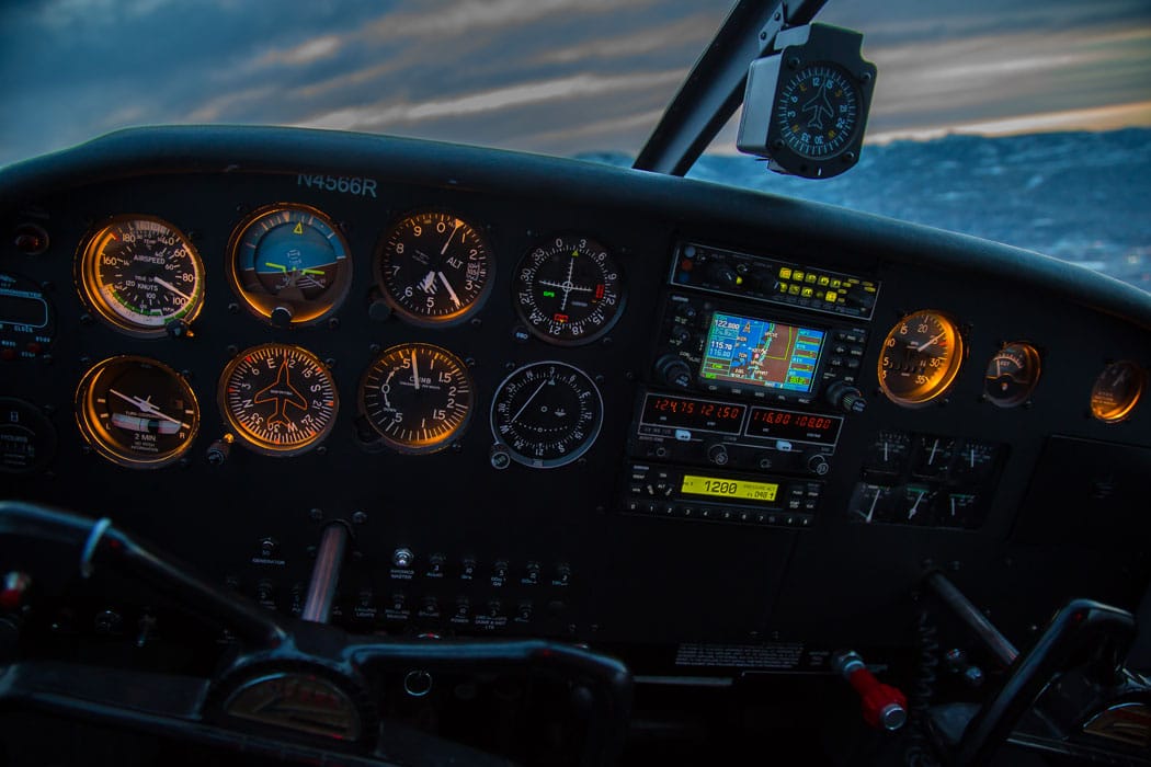 Instrument panel of a Piper Cherokee at night - Preventing Loss of Control In Flight