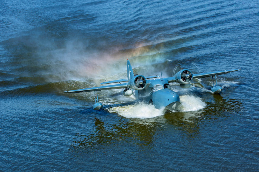 Grumman Goose N703 during a water landing.