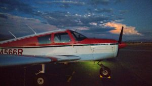 night flight pre flight cherokee at dusk