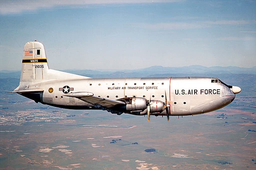 A C-124 in flight